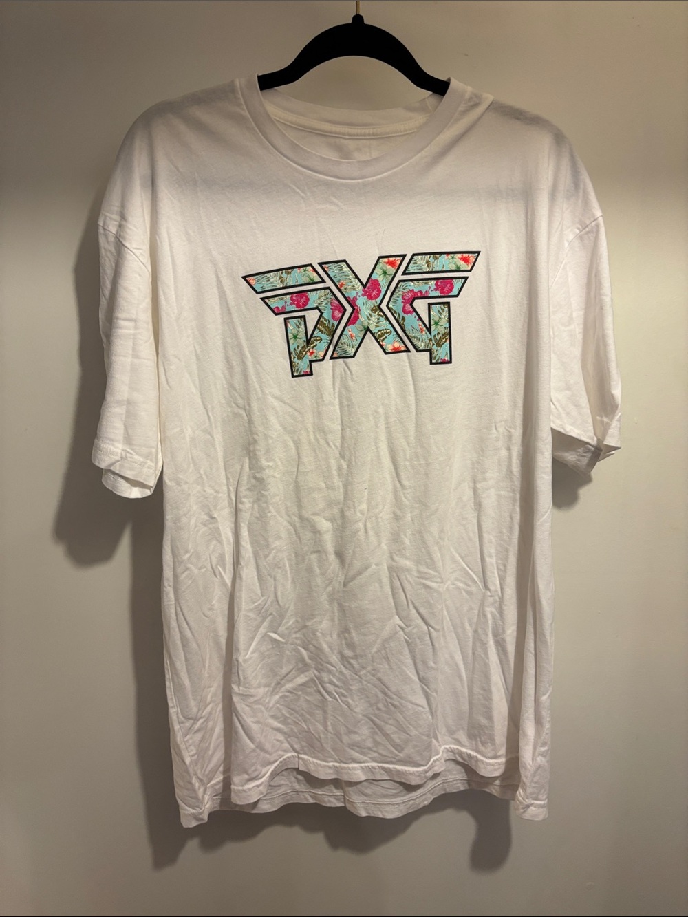 PXG White Short-Sleeve Tee with Floral PXG Crest
